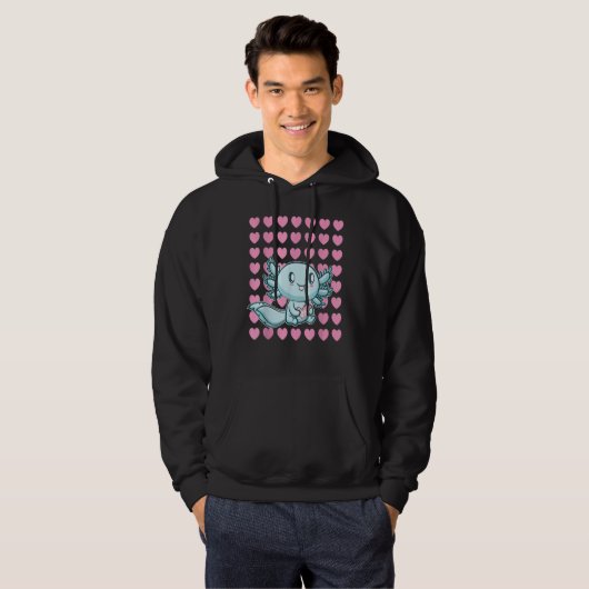 Cute Axolotl Valentine's Day I Love You Alotl Walk Hoodie (Vorne ganz)