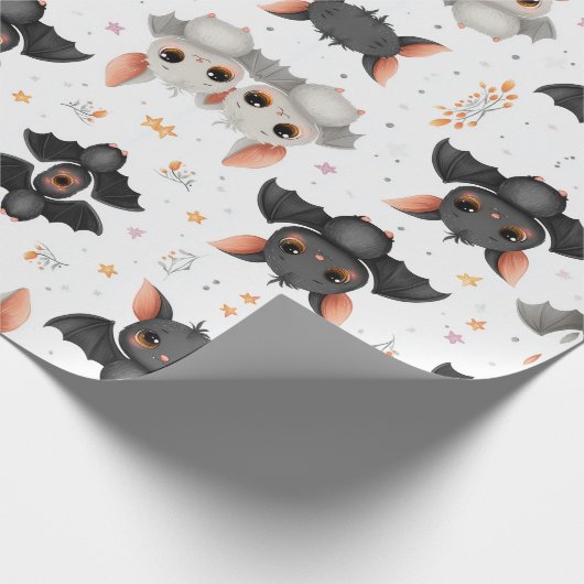 Cute Baby Bats Halloween Wrapping Paper Geschenkpapier (Ecke)