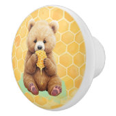 Cute Baby Bear Cup eating Honey Keramikknauf (Rechts)