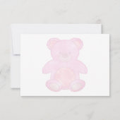 Cute Baby Bear In Pink Custom Monogram  Mitteilungskarte (Rückseite)