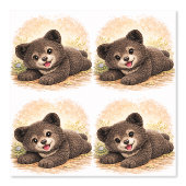 Cute Baby Bear Pattern Wallpaper Nursery Kids Tapete (Vorderseite)