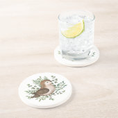 Cute Baby Bird Forest Greenery Woodland Pattern Getränkeuntersetzer (Seite)