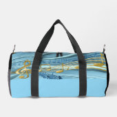 Cute Baby Blue Musical Notes Duffle Bag (Rückseite)