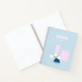 Cute baby blue notebook with geometric flowers  notizblock (Innenseite)