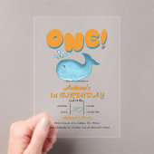 Cute Baby Blue Whale 1st Birthday Acryleinladungen (Insitu (Handheld))
