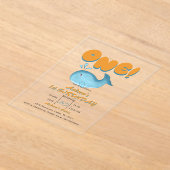 Cute Baby Blue Whale 1st Birthday Acryleinladungen (Ablage )