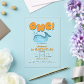Cute Baby Blue Whale 1st Birthday Acryleinladungen (In Situ (Hochzeit))
