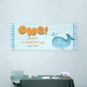 Cute Baby Blue Whale 1st Birthday Banner (Messeveranstaltung)
