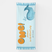 Cute Baby Blue Whale 1st Birthday Banner (Vertikal)