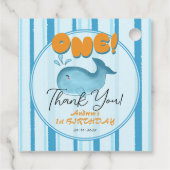 Cute Baby Blue Whale 1st Birthday Geschenkanhänger (Rückseite)