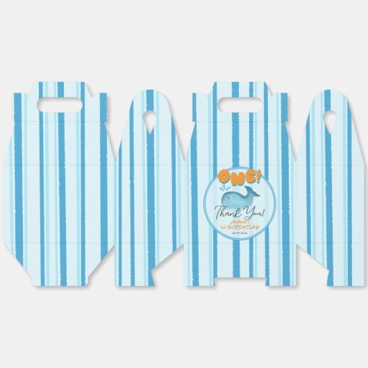 Cute Baby Blue Whale 1st Birthday Geschenkschachtel (Ungeklappt)