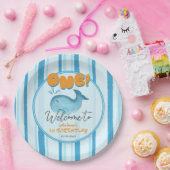 Cute Baby Blue Whale 1st Birthday Pappteller (Party)