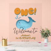Cute Baby Blue Whale 1st Birthday Welcome Acrylschild (Hochzeit)
