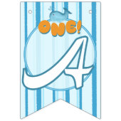 Cute Baby Blue Whale 1st Birthday Wimpelkette (Dritte Fahne)