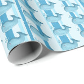 Cute Baby Blue Whale Stripes Geschenkpapier (Rolleneckpunkt)