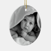 Cute Baby Boy Birth Announcement Pearls Keramik Ornament (Rechts)