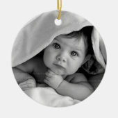 Cute Baby Boy Birth Announcement Pearls Keramik Ornament (Vorne)