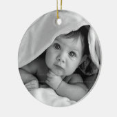 Cute Baby Boy Birth Announcement Pearls Keramik Ornament (Links)