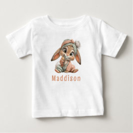 Cute Baby Bunny Birthday Baby T-shirt