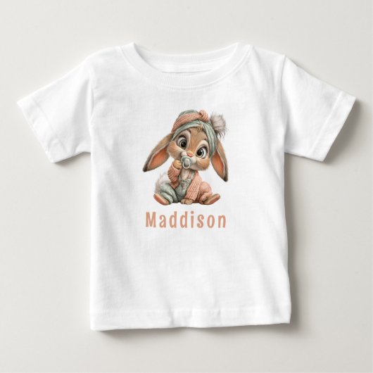 Cute Baby Bunny Birthday Baby T-shirt (Vorderseite)