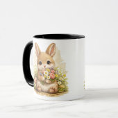 Cute Baby Bunny Flower Bouquet Coffee Mug Tasse (Vorderseite Links)