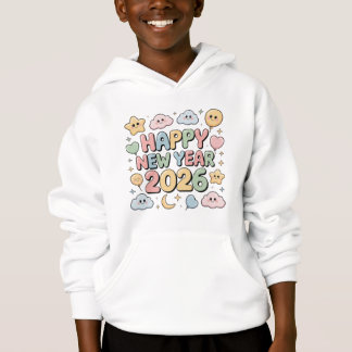 Cute Baby Cartoon New Year 2026 Illustration Hoodie
