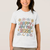 Cute Baby Cartoon New Year 2026 Illustration Tri-Blend Shirt (Vorderseite)