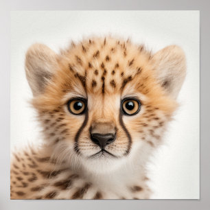 Cute Baby Cheetah Portrait Square 1:1 Poster