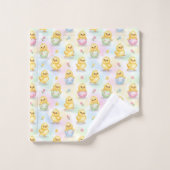 Cute Baby Chick Watercolor Easter Badhandtuch Set (Waschlappen)