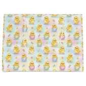 Cute Baby Chick Watercolor Easter Große Geschenktüte (Vorderseite)
