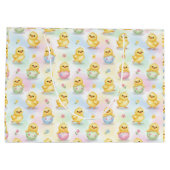 Cute Baby Chick Watercolor Easter Große Geschenktüte (Rückseite)