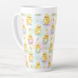 Cute Baby Chick Watercolor Easter Pink Pattern Milchtasse