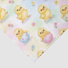 Cute Baby Chick Watercolor Easter Seidenpapier