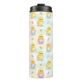 Cute Baby Chick Watercolor Easter Thermosbecher