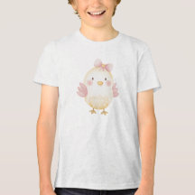 Cute Baby Chick with Pink Bow Illustration
