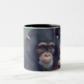 cute baby Chimpanzee Zweifarbige Tasse (Mittel)