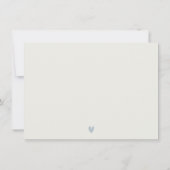 Cute Baby Clothes Essentials Blue Boy Baby Shower Mitteilungskarte (Rückseite)