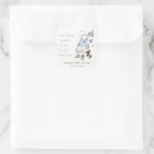 Cute Baby Clothes Essentials Blue Boy Baby Shower Quadratischer Aufkleber (Tasche)