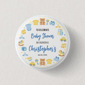 Cute Baby Clothes & Toys Boy Baby Shower Button (Vorderseite)