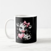 Cute Baby Cow With Nk Coquette Bow Holding Heart  Kaffeetasse (Links)