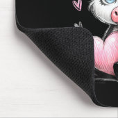 Cute Baby Cow With Nk Coquette Bow Holding Heart Mousepad (Ecke)