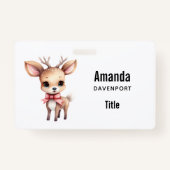 Cute Baby Deer Cartoon Illustration Ausweis (Vorderseite)