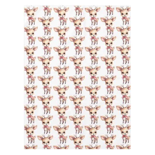 Cute Baby Deer Cartoon Illustration Pattern Tischdecke (Vorderseite)