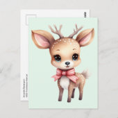 Cute Baby Deer Cartoon Illustration Postkarte (Vorne/Hinten)
