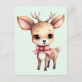 Cute Baby Deer Cartoon Illustration Postkarte (Vorderseite)