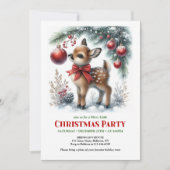 Cute baby deer Christmas kids invitation editable Einladung (Vorderseite)
