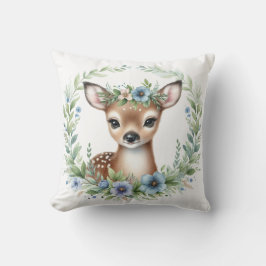 Cute Baby Deer Kissen in blau