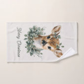 Cute Baby Deer Merry Christmas – Watercolor Fawn  Badhandtuch Set (Handtuch)