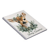 Cute Baby Deer Merry Christmas – Watercolor Fawn  Notizblock (Rechte Seite)