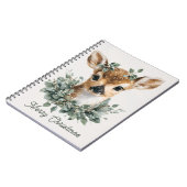 Cute Baby Deer Merry Christmas – Watercolor Fawn  Notizblock (Linke Seite)